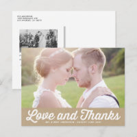 Kraft Paper Retro Script Foto Hochzeit Vielen Dank