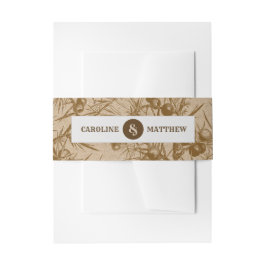 Kraft Paper Rustic Botanical Wedding Einladungsbanderole