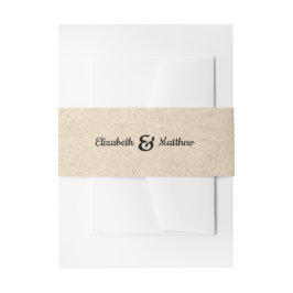 Kraft Paper Rustic Wedding Einladung Bündchen Band