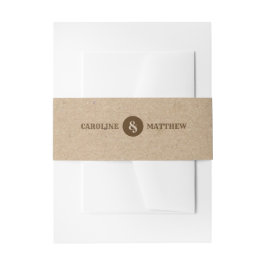 Kraft Paper Rustic Wedding Einladung Bündchen Band