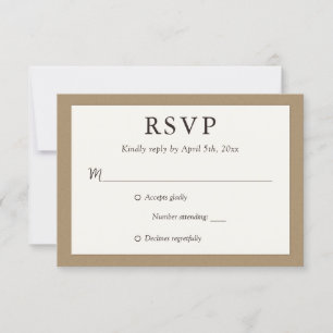 Kraft Paper Rustic Wedding RSVP Cards Karte
