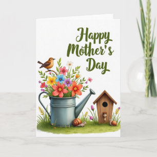 Kraft-Papier Frühlingsblumen Karte