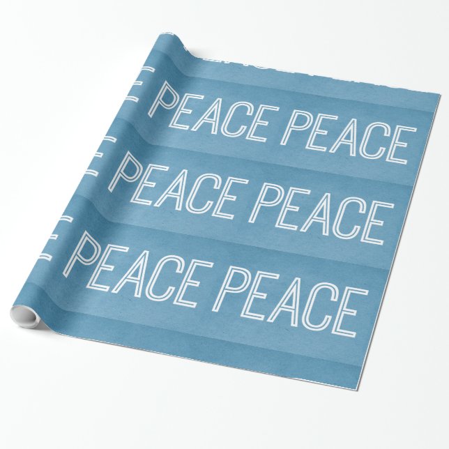 Kraft Peace Wrapping Paper, blau Geschenkpapier (Ungerollt)