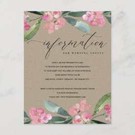 KRAFT PINK CHRIST THORN BLOOM WEDING INFORMATION BEGLEITKARTE