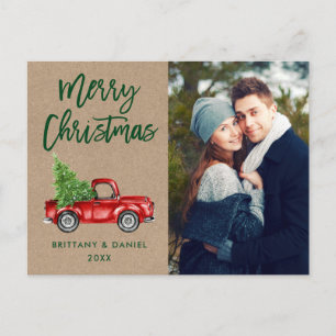 Kraft Pinsel Schriftzug Truck Paar Foto Weihnachte Postkarte