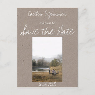 Kraft Postkarte Save the Date
