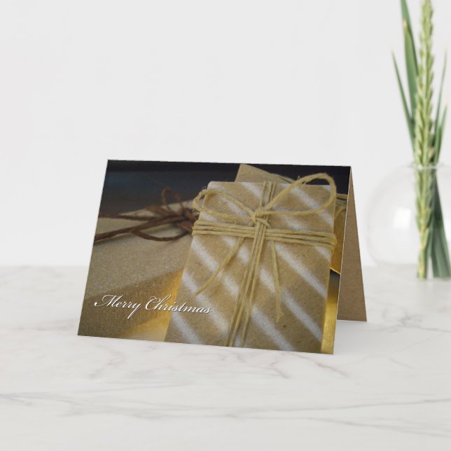 Kraft Present Christmas Card Feiertagskarte (Vorderseite)