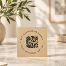 Kraft QR-Code Visitenkarte l Branded scannbarer QR