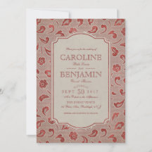 Kraft red Lace elegante rustikale Landhochzeit