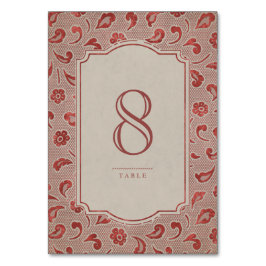Kraft Red Lace rustikale Country Hochzeitstisch Ka Tischnummer