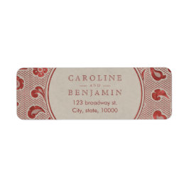 Kraft red Lace rustikale Hochzeitssemble-Rücksende