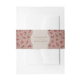 Kraft red Lace rustikale Landhochzeit Einladungsbanderole