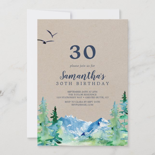 Kraft Rocky Mountain 30. Geburtstag Einladung (Vorderseite)