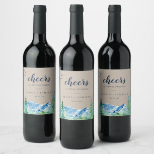 Kraft Rocky Mountain Cheers Hochzeiten von Wine La Weinetikett