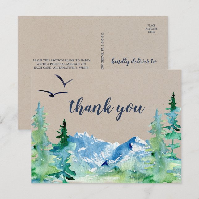 Kraft Rocky Mountain Danke Postcard Postkarte (Vorne/Hinten)