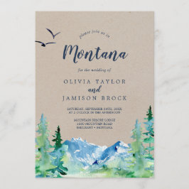 Kraft Rocky Mountain Montana Hochzeit in Urlaubsor Einladung