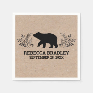 Kraft Rustic Bear Lumberjack Babydusche Napkin Serviette