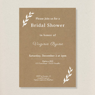 Kraft & Rustic Bridal Shower Invitation Einladung