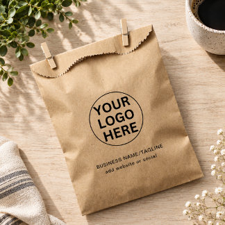 Kraft Rustic Favor Bag l Gebrandetes Business-Logo Geschenktütchen