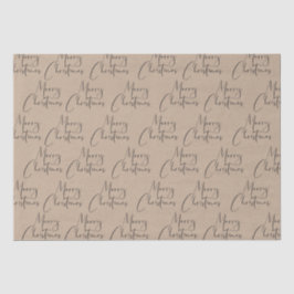 Kraft Rustic Frohe Weihnachtsschrift Seidenpapier