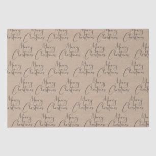 Kraft Rustic Frohe Weihnachtsschrift Seidenpapier