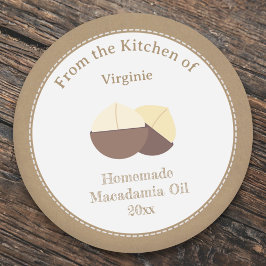 Kraft Rustic Macadamia Oil Label Aufkleber