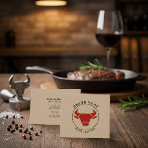Kraft Rustic Vintage Catering Quadratische Visiten Visitenkarte