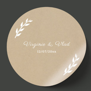 Kraft & Rustic Wedding Sticker