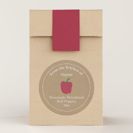 Kraft Rustikale dehydrierte Glockenbläser-Paprikas Runder Aufkleber