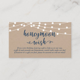 Kraft-Saitenleuchten, Navy Blue, Honeymoon Wish Begleitkarte