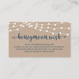 Kraft-Saitenleuchten, Navy Blue, Honeymoon Wish Begleitkarte