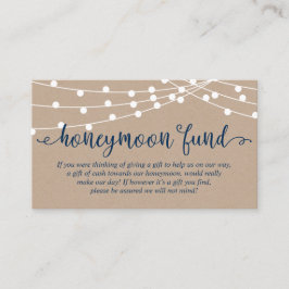 Kraft-Saitenlichter, Navy Blue, Honeymoon Fund Begleitkarte
