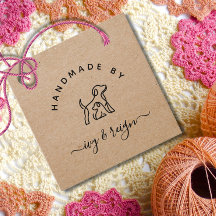 Kraft Schrift benutzerdefiniertes Logo Handmade by