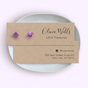 Kraft Script Stud Earring Juwelier Display Card