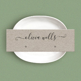 Kraft Signature Script Stud Earring Display Mini Visitenkarte