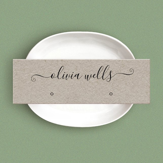 Kraft Signature Script Stud Earring Display Mini Visitenkarte (Von Creator hochgeladen)