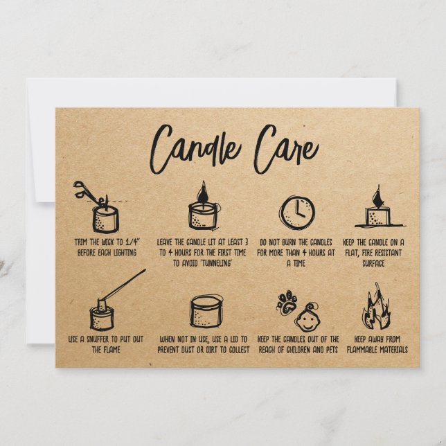 Kraft Simple Candle Care Merci Ajouter un logo (Devant)