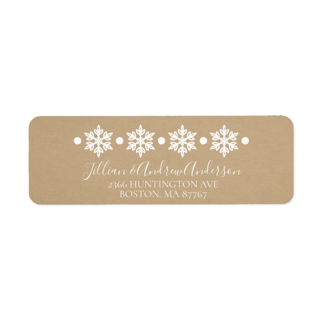 Kraft Snowflakes Winter-Adressetikett (Vorne)