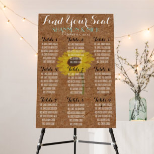 Kraft Sonnenblume Herbst 9 Sitz-Tisch Hochzeit Poster