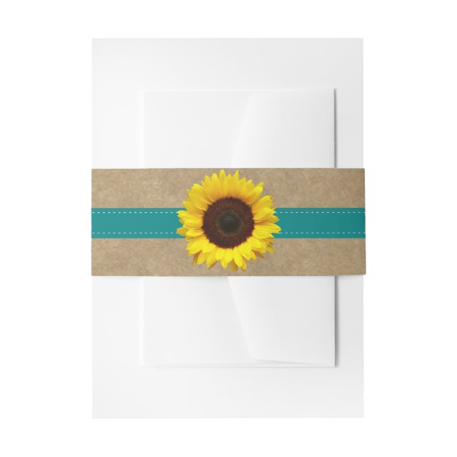 Kraft-, Spitzen- und Sonnenblumen-Kollektion - Aqu Einladungsbanderole (Vorderseite Beispiel)