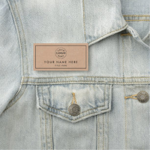 Kraft Style Beruflich Look 3"X1.5" Rechteck Namensschild