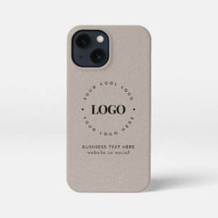 Kraft Style Business Custom Logo & Text Rustic iPh iPhone 13 Mini Hülle