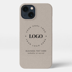 Kraft Style Business Custom Logo & Text Rustic iPh iPhone Hülle