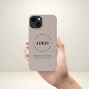 Kraft Style Business Custom Logo & Text Rustic iPh iPhone Hülle