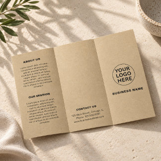 Kraft Trifold Broschüre l Werbe-Rustic-Logo