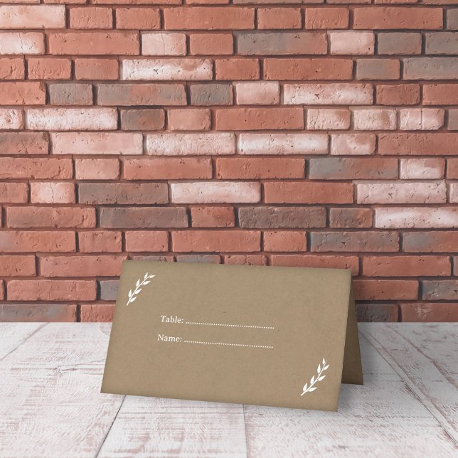 Kraft- und Rustikale Hochzeitsszenarien - Platzkar Platzkarte (Kraft & Rustic Wedding Place Cards)