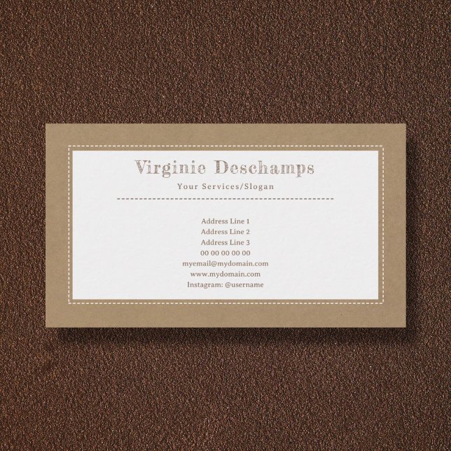 Kraft- und Rustikale Minimalistische Visitenkarte (Rustic Business Card)