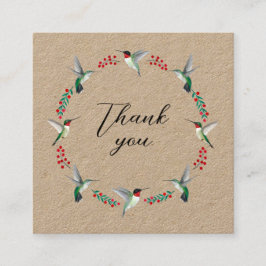 Kraft Vielen Dank Hummingbird Wreath Quadratische Visitenkarte