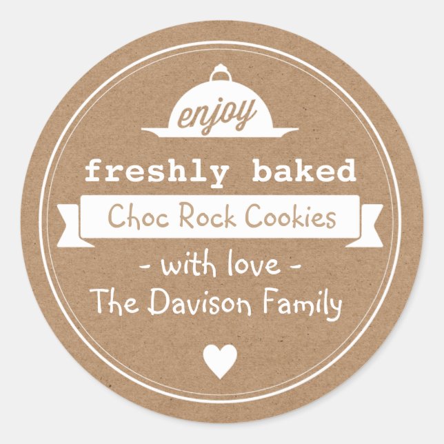 Kraft-Vintag-Backetiketten Runder Aufkleber (Vorderseite)