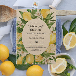 Kraft Vintage gelbe Lemonen Rahmen Einladung